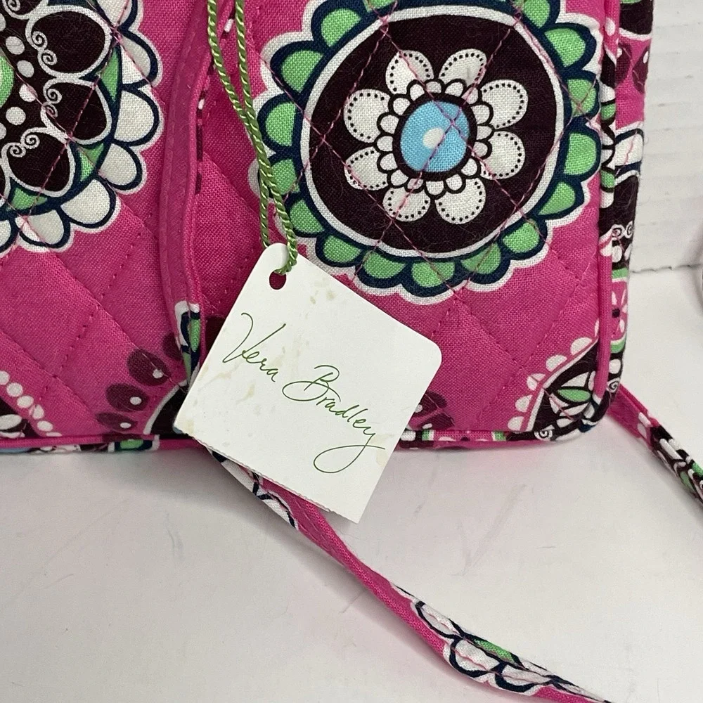 Vera Bradley Hipster In Floral Circles   Pink Green Crossbody Bag